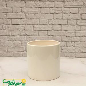 گلدان لعابی سفید سایز 3